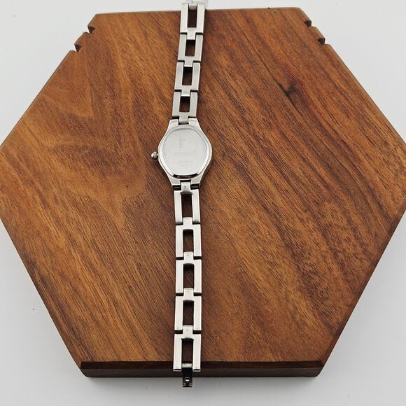 Fossil Silver Tone Purple Dial Watch Open Link Y2K Style Bracelet Band ES-9091 - Picture 5 of 7